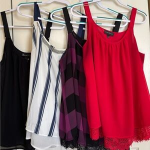 Lane Bryant Tank Tops - Black, White, Purple, Red